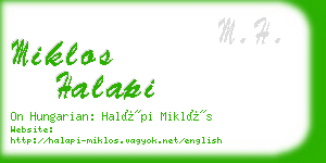 miklos halapi business card